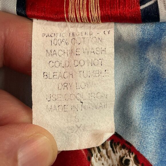 Pacific Legend Hawaiian Shirt Men’s 3XL Blue Parrot Palm Tree McCall Aloha XXXL - Picture 13 of 16